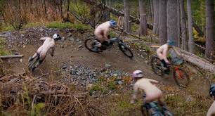 Nude mountain bikers
