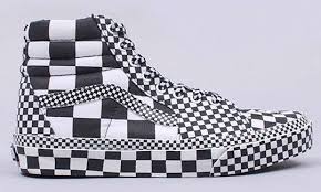 Black And White Checkered High Top Vans Bold Graphic Sneakers High Top Vans Checkered High Top Vans Vans Sk8