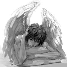 Anime Angel With Black And White Wings Pin En Trial N Error