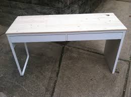 Ikea Micke Desk Hack With Pine Slats Sold Ikea Micke Desk Ikea Micke Desk Hacks