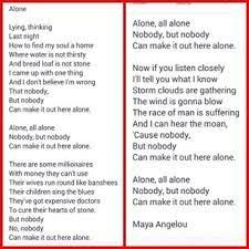 Image Result For Alone Maya Angelou Maya Angelou Told You So High Point Nc