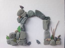 Search for glass near me. Old Castle Archway Pebbles Sea Glass Shell And Driftwood Birds Picture Sold Stone Art Sea Glass Art Rock Art