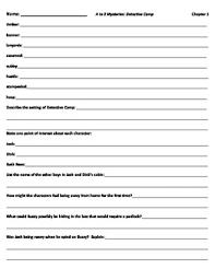 Comprehension Worksheets For A To Z Mysteries Detective Camp Comprehension Worksheets Essay Questions Comprehension