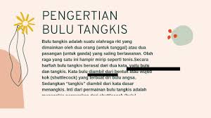Maybe you would like to learn more about one of these? Materi Bulu Tangkis Kelas 10 Youtube