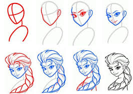 How To Draw Elsa Step By Step Face Painting Frozen Pinterest Disney Art Drawings Disney Drawings Easy Disney Drawings