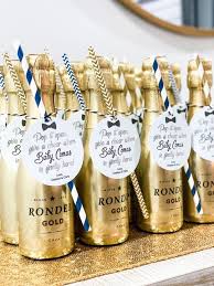 These champagne bottles with personalized labels. Cheer Tags Bow Tie Baby Shower Tags Baby Shower Champagne Baby Shower Souvenirs