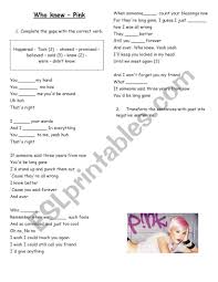 Song Who Knew Practice For Past Simple And Questions Esl Worksheet By Nickyteacher In 2020 English Lessons For Kids This Or That Questions Simple Past Tense