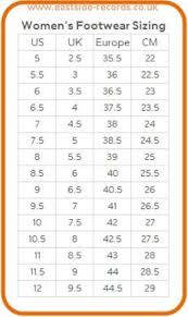 70 Genuine Size Chart For Womens Shoes