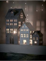 Three Tea Light Houses Decorating With Christmas Lights House Silhouette Tea Lights