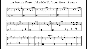 La Vie En Rose Easy Piano Sheet Music No Audio