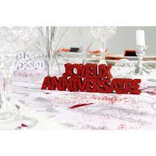 Voir plus d'idées sur le thème décoration rouge une table de noël en rouge et blanc. Decoration De Table Joyeux Anniversaire Rouge Passion 2 Etoiles 3d A Poser