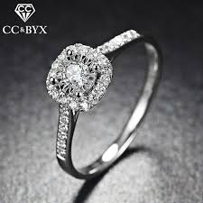 Simple handmade silver wedding ring: Cc S925 Wedding Rings For Women Silver Color Square Simple Classic Jewelry Bridal Wedding Engagement Bijoux Femme Cc035 Wedding Rings For Women Wedding Ringsrings For Women Aliexpress