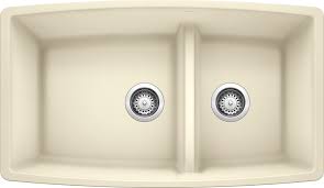 33 x 22 top mount drop in 15mm radius stainless steel single bowl kitchen sink. Blanco Silgranit 33 X 19 X 10 Undermount Biscuit 60 40 Double 1 3 4 Low Divide Bowl Kitchen Sink