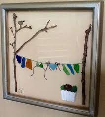 Made Out Of Sea Glass Shell And Branches Sea Glass Crafts Sea Glass Art Beach Glass Crafts