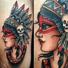 Witch With Skull Not Head Dress Traditional Tattoo Sleeve Traditional Tattoo Indian Native American Tattoos