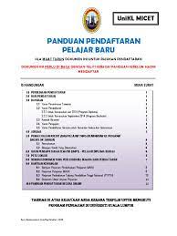 Program yang ditawarkan di unikl. Panduan Pendaftaran Micet