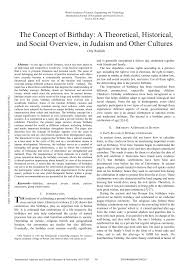 Concept papers describe the purpose and projected outcomes of the project, and are delivered to potential. Pdf The Concept Of Birthday A Theoretical Historical And Social Overview In Judaism And Other Cultures