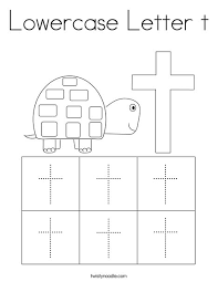 Color the letter t coloring page. Lowercase Letter T Coloring Page Twisty Noodle