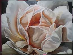 Gorgeous Cream Rose Acrylic And Oil Glaze On Canvas 120cm X 90cm 680 Sold Abstract Flower Art Flower Painting Art Painting
