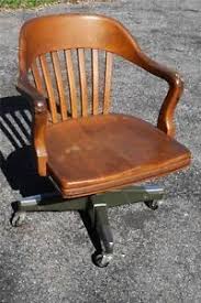 Vtg Swivel Banker Chair Old Desk Oak Wood Wooden Office Antique Sikes Gunlocke Chair Oak Desk Old Desks