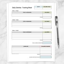 Printable Calories Tracking Sheet Daily Calorie Counting And Etsy Calorie Counting 500 Calorie Diet Calorie