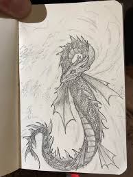 Drawing of a water dragon! One Of My Water Dragon Sketches Drawing