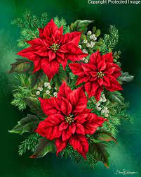 1439a Poinsettia On Green Jpg Gelsinger Licensing Group Christmas Tree Flowers Christmas Art Christmas Paintings