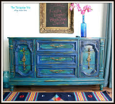 The Turquoise Iris Teal And Cobalt Blue Distressed Dresser Buffet Blue Distressed Furniture Vintage Painted Furniture Distressed Dresser