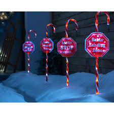 Northlight 3 red and white lighted candy cane christmas light set, 2 ft white wire. Christmas Candy Cane Garden Pathway Lights 60 Leds Set Of 4 80 Cm We R Christmas