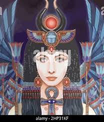 Antica dea egizia maat regina ali femmina illustrazione Foto stock