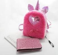 Mochila de pelúcia de pele falsa fofa por atacado crianças mini mochila  escolar rosa macio