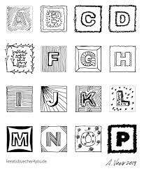 Eine andere möglichkeit, muster in der kunst zu malen, besteht darin, sie in einer blockartigen grafikdesign. Buchstaben Zeichnen Verzieren Und Ausmalen Beispiele