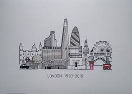 Black And White Liverpool Skyline Art Custom London Skyline London Skyline City Skyline Unique Items Products