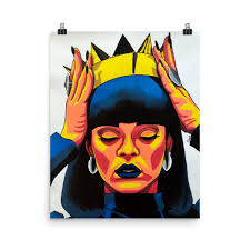 Rihanna Poster Pop Art Canvas Pop Art Painting Monochromatic Art