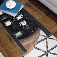 The design of a coffee table is limited only by your imagination. Loire Wine Barrel Coffee Table With Glass And Wood Top