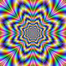 Explosión Floral / Imagen Abstracta Digital Con Un Diseño De Flores  Psicodélicas En Amarillo, Azul, Verde Y Rosa. Fotos, Retratos, Imágenes Y  Fotografía De Archivo Libres De Derecho. Image 17929440.