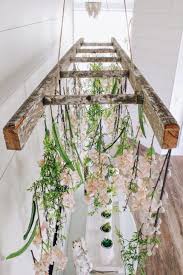 French Farmhouse Ladder Hanging Flowers French Farmhouse Painted Fox Home