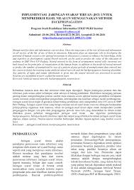 Contoh soal jaringan syaraf tiruan dan penyelesaiannya. Pdf Implementasi Jaringan Syaraf Tiruan Jst Untuk Memprediksi Hasil Nilai Un Menggunakan Metode Backpropagation