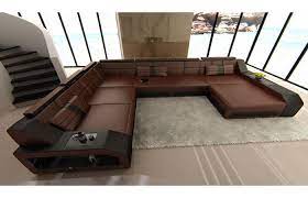 Xxl Leder Wohnlandschaft Matera Led In Braun Schwarz Exklusiv Bei Sofa Dreams Graues Sofa Sofa Design Sofa Leder Braun