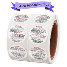 The 1.25 inch warning label works well with the following containers: 500pcs Candle Warning Labels 1 5 Inch Candle Jar Container Stickers Waterproof Candle Safety Labels Sticker Decalfor Candle Jar Assorted Stickers Aliexpress