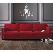 Canape 4 5 Places Fixe Velours Rouge Dandy Maisons Du Monde Deco Canape Rouge Mobilier De Salon Decoration Interieure