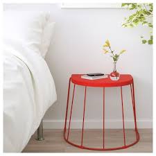 Tranaro Stool Side Table In Outdoor Red 22x16 1 8x16 7 8 Ikea Side Table Outdoor Dining Furniture Small Coffee Table