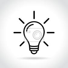 Elektrische Glühbirne Symbol Auf Weißem Hintergrund Leinwandbilder • Bilder  Glühlampe, Dünne, Linear | Myloview.de