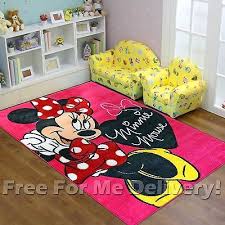 Super Kids Disney Minnie Mouse Pink Fun Floor Rug Xs 100x150cm Free Delivery Little Girl Bedrooms Rugs Floor Rugs