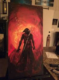 Thursday Art Assault The Varwarden Original Canvas Painting Painting Fantasy Art