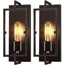 Dry, damp or wet location listed: Wall Sconces Wall Lights Set Of 2 Rustic Home Decor Wall Lamp Bathroom Light Fixtures Farmhouse Lighting Industrial Wall Decor For Bedroom Living Room Kitchen Bar E26 Base Hardwired Bulb Included Buy Online In