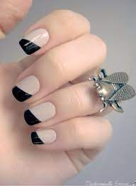 Beige Y Negro Cute Nails Fashion Nails Beauty Nails