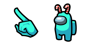 Among Us Cyan Character In Candy Canes Candy Cane Christmas Lovers Character