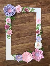 Floral Photo Booth Frame Wedding Birthday Party Selfie Frame Paper Flowers Shower Party Decorations Birthday Floral Frame Photo Booth Telaio Cornici Artigianali Decorazioni Per Compleanno