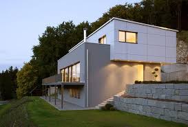 Design Fertighaus Okologisch Gedammt Haus Hanglage Architektur Haus